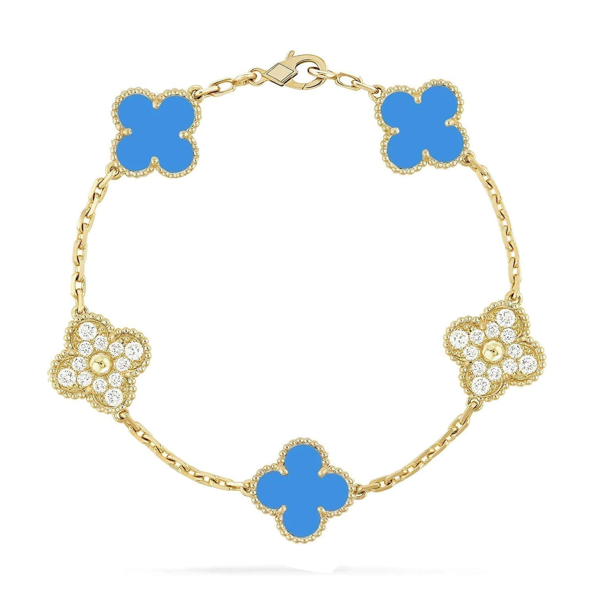 [Royal Top] CLOVER 5 MOTIF BLUE AGATE BRACELET COLLECTION