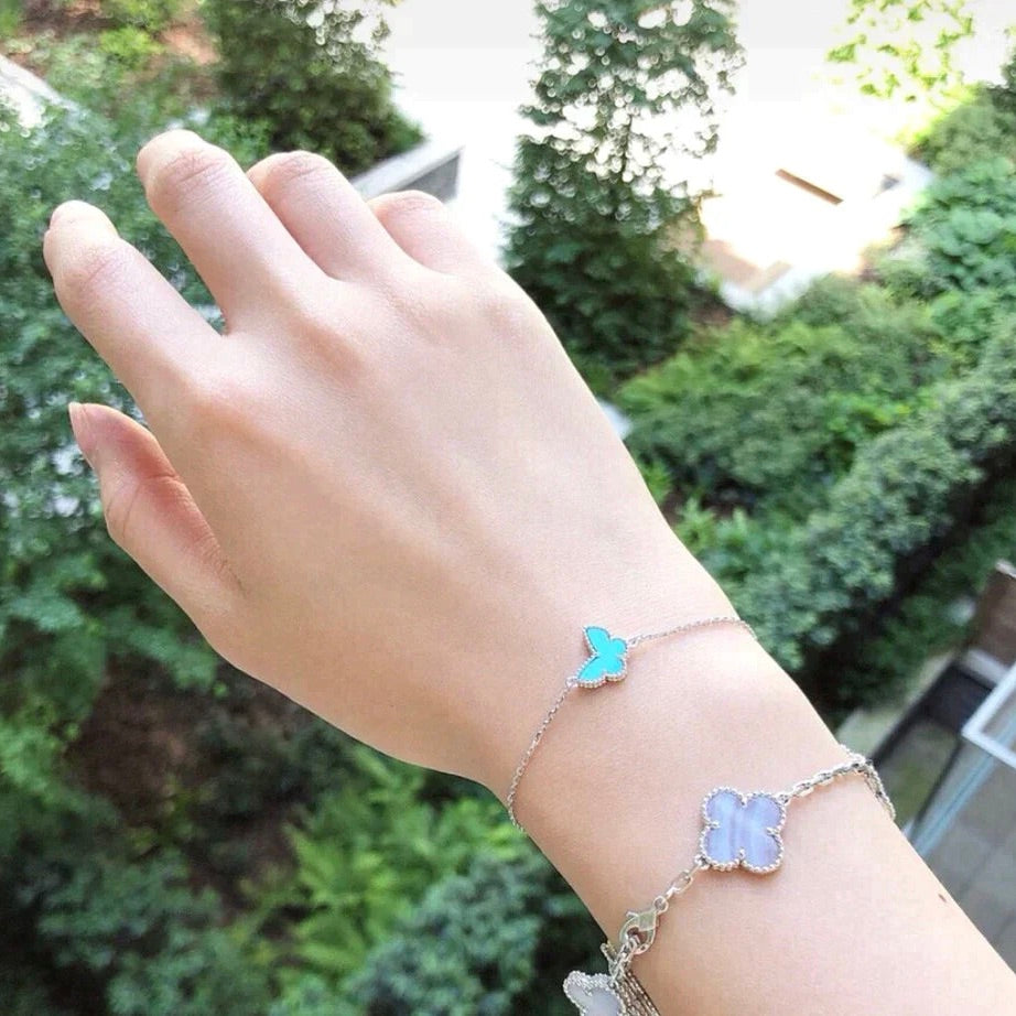 [Royal Top]BUTTERFLY TURQUOISE BUTTERFLY BRACELET SILVER