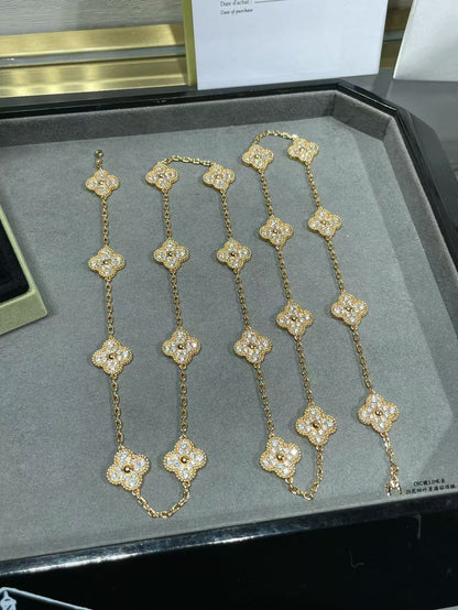 [Royal Top]CLOVER 20 MOTIFS FULL-DIAMOND NECKLACE