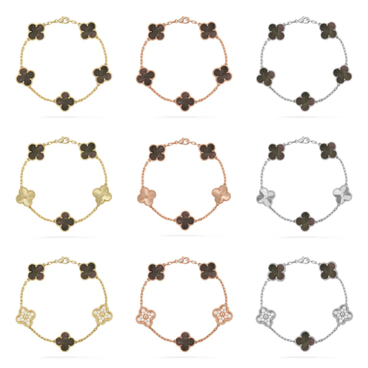 [Royal Top] CLOVER 5 MOTIF GRAY MOP BRACELET COLLECTION
