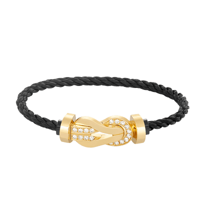 [Royal Top]CHANCE LARGE 8 FIGURE BUCKLE HALF DIAMOND BRACELET GOLD