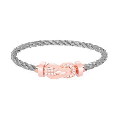 [Royal Top]CHANCE LARGE 8 FIGURE BUCKLE HALF DIAMOND BRACELET ROSE GOLD
