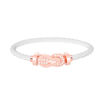 [Royal Top]CHANCE LARGE 8 FIGURE BUCKLE HALF DIAMOND BRACELET ROSE GOLD