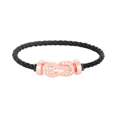 [Royal Top]CHANCE LARGE 8 FIGURE BUCKLE HALF DIAMOND BRACELET ROSE GOLD