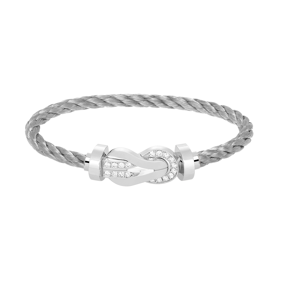 [Royal Top]CHANCE LARGE 8 FIGURE BUCKLE HALF DIAMOND BRACELET SILVER