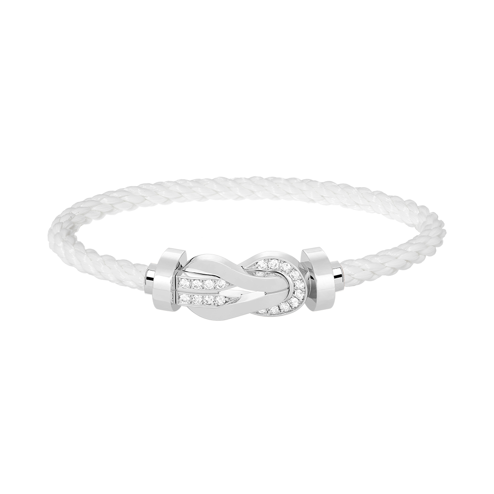 [Royal Top]CHANCE LARGE 8 FIGURE BUCKLE HALF DIAMOND BRACELET SILVER