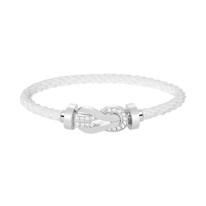 [Royal Top]CHANCE LARGE 8 FIGURE BUCKLE HALF DIAMOND BRACELET SILVER