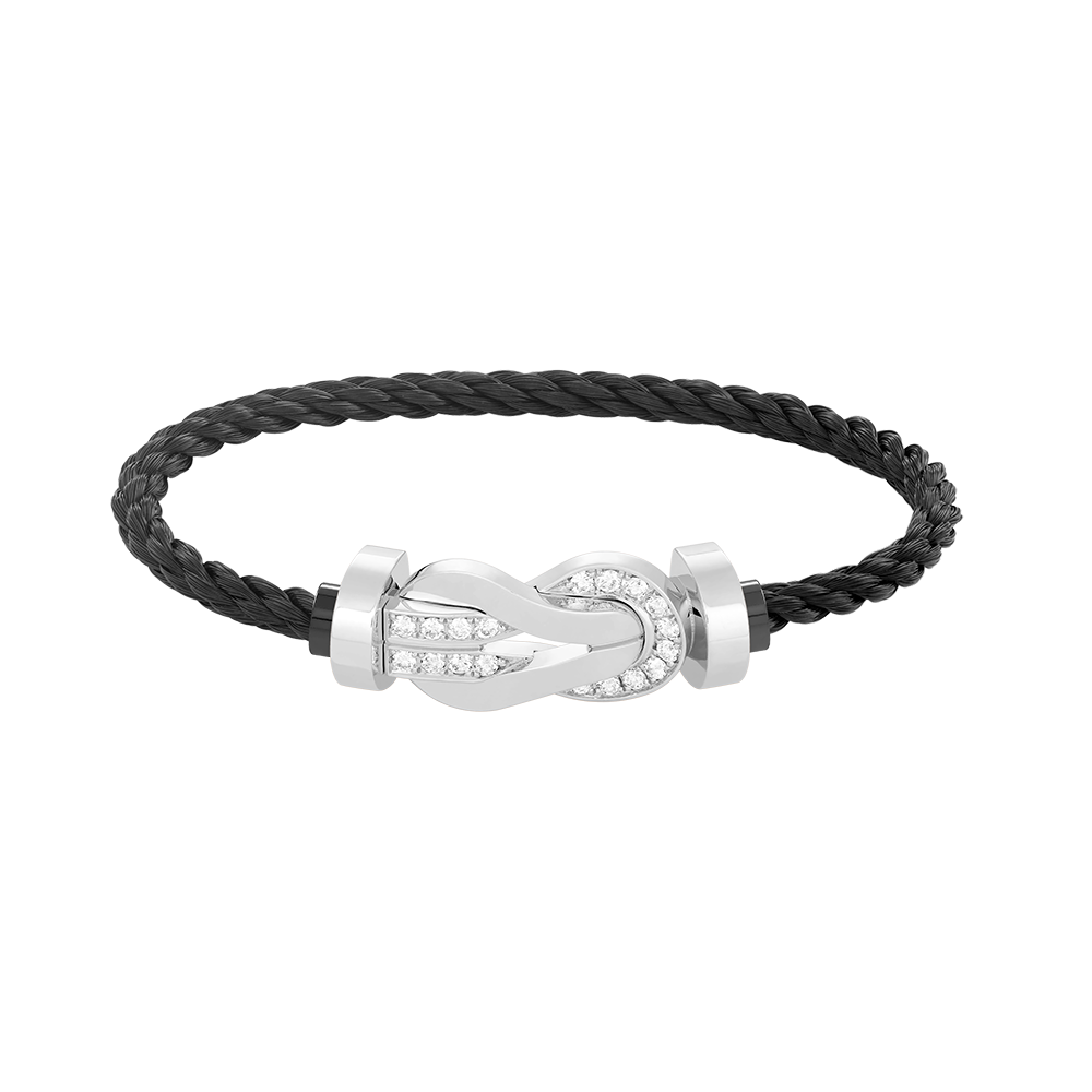 [Royal Top]CHANCE LARGE 8 FIGURE BUCKLE HALF DIAMOND BRACELET SILVER