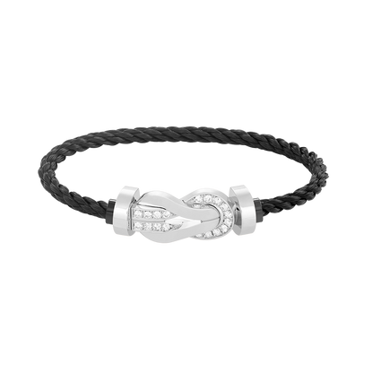 [Royal Top]CHANCE LARGE 8 FIGURE BUCKLE HALF DIAMOND BRACELET SILVER