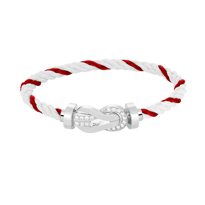 [Royal Top]CHANCE LARGE 8 FIGURE BUCKLE HALF DIAMOND BRACELET SILVER