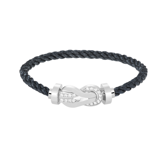 [Royal Top]CHANCE LARGE 8 FIGURE BUCKLE HALF DIAMOND BRACELET SILVER