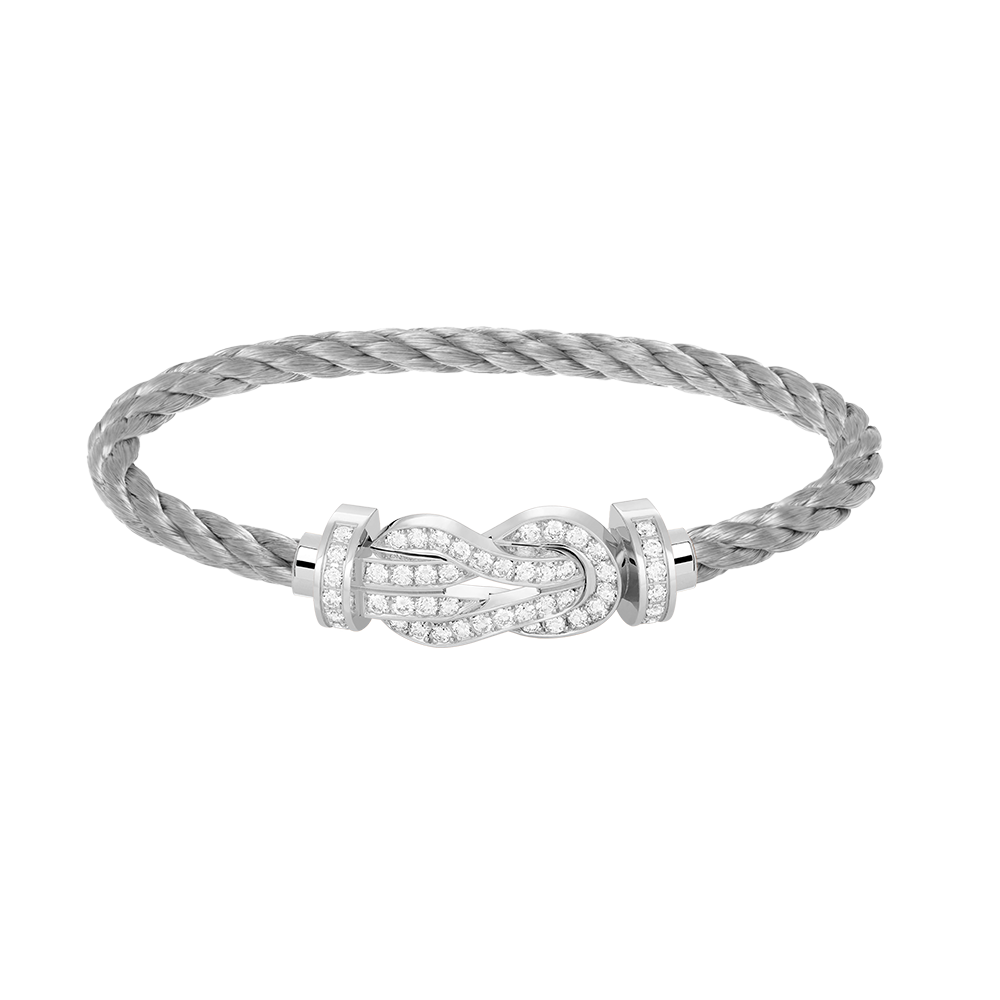 [Royal Top]CHANCE LARGE 8 FIGURE BUCKLE FULL DIAMOND BRACELET SILVER