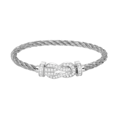 [Royal Top]CHANCE LARGE 8 FIGURE BUCKLE FULL DIAMOND BRACELET SILVER