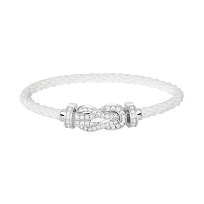[Royal Top]CHANCE LARGE 8 FIGURE BUCKLE FULL DIAMOND BRACELET SILVER