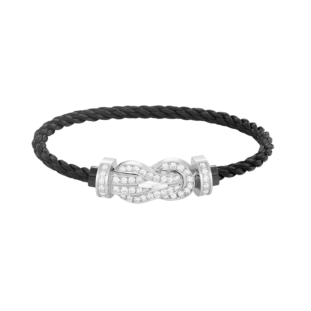 [Royal Top]CHANCE LARGE 8 FIGURE BUCKLE FULL DIAMOND BRACELET SILVER