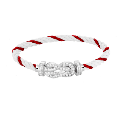 [Royal Top]CHANCE LARGE 8 FIGURE BUCKLE FULL DIAMOND BRACELET SILVER