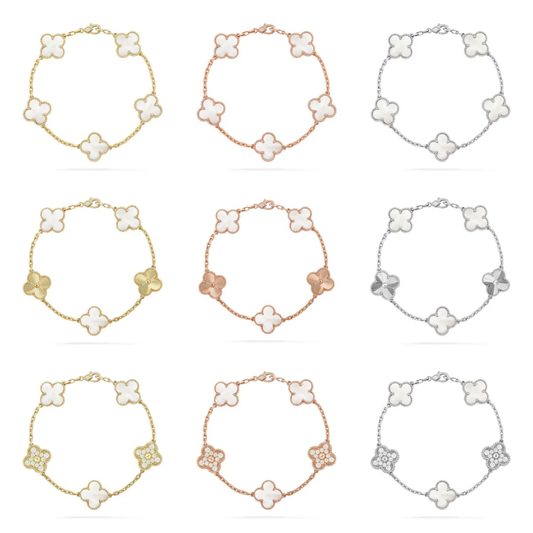 [Royal Top]CLOVER WHITE PEARL MOP 5 MOTIF BRACELET COLLECTION
