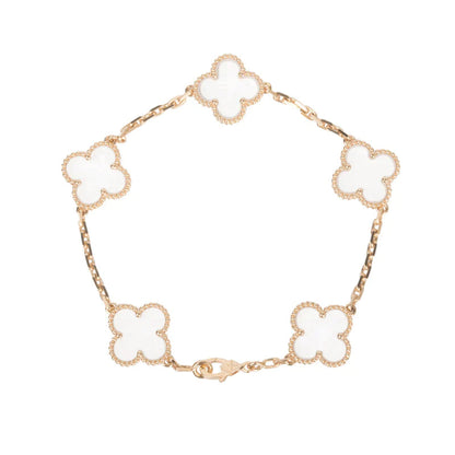 [Royal Top]CLOVER 5 MOTIF ROCK CRYSTAL BRACELET
