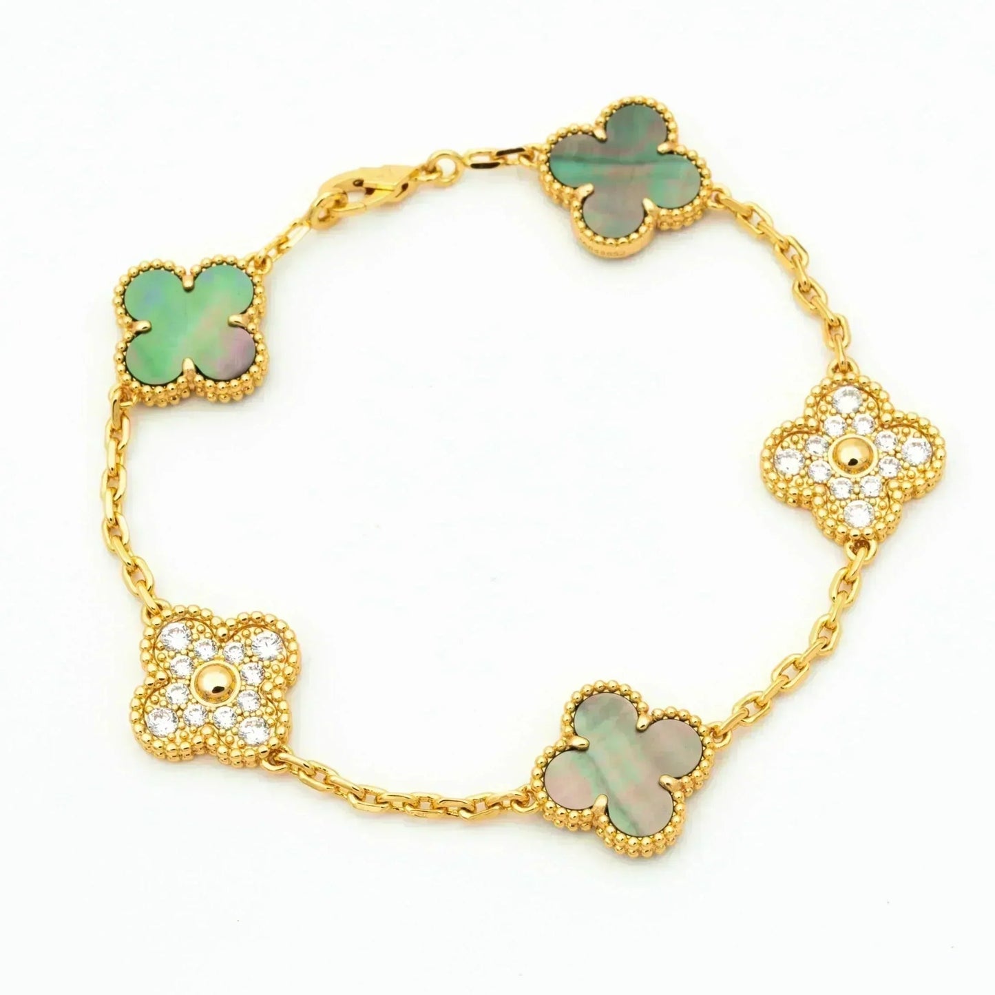 [Royal Top] CLOVER 5 MOTIF GRAY MOP BRACELET COLLECTION