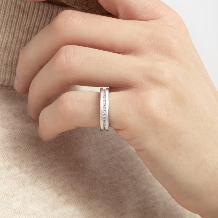 [Royal Top]ZERO 1 ONE-BAND PAVED DIAMONDS ON THE SPIRAL RING