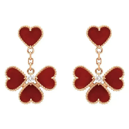 [Royal Top]SWEET CLOVER CARNELIAN EARRINGS
