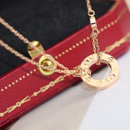 [Royal Top]LOVE NECKLACE ADJUSTABLE ROSE GOLD 2 DIAMOND