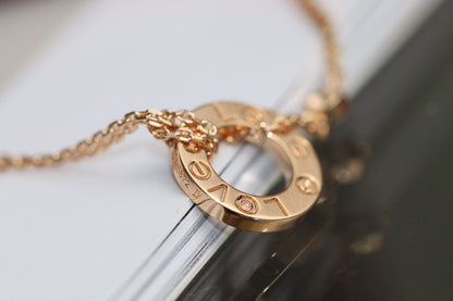 [Royal Top]LOVE NECKLACE ADJUSTABLE ROSE GOLD 2 DIAMOND