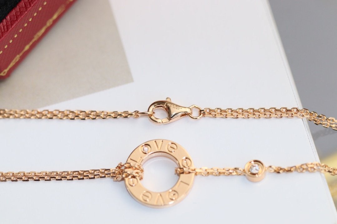 [Royal Top]LOVE NECKLACE ADJUSTABLE ROSE GOLD 2 DIAMOND