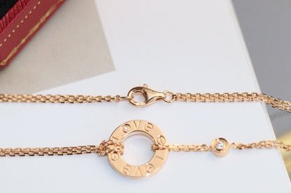 [Royal Top]LOVE NECKLACE ADJUSTABLE ROSE GOLD 2 DIAMOND
