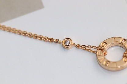 [Royal Top]LOVE NECKLACE ADJUSTABLE ROSE GOLD 2 DIAMOND