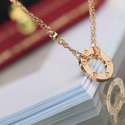 [Royal Top]LOVE NECKLACE ADJUSTABLE ROSE GOLD 2 DIAMOND