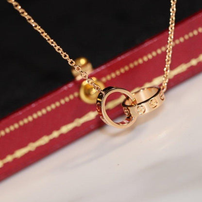 [Royal Top]LOVE NECKLACE PINK GOLD AND SILVER