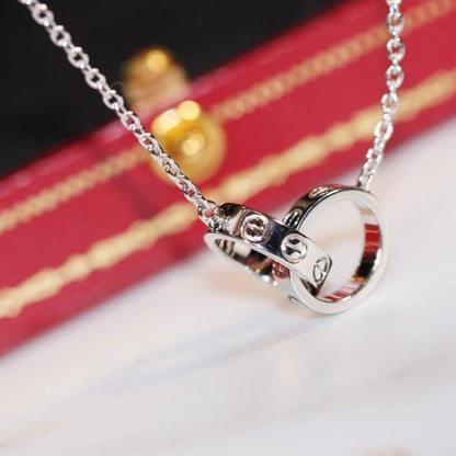 [Royal Top]LOVE NECKLACE PINK GOLD AND SILVER