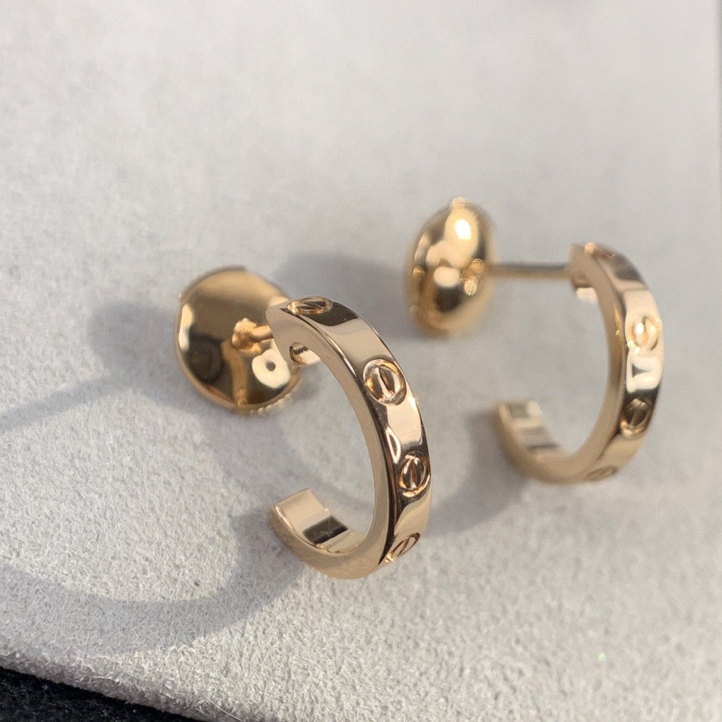 [Royal Top]LOVE EARRINGS 2.65MM PINK GOLD