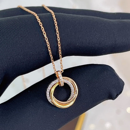 [Royal Top]TRINITY NECKLACE SILVER GOLD PINK GOLD DIAMONDS