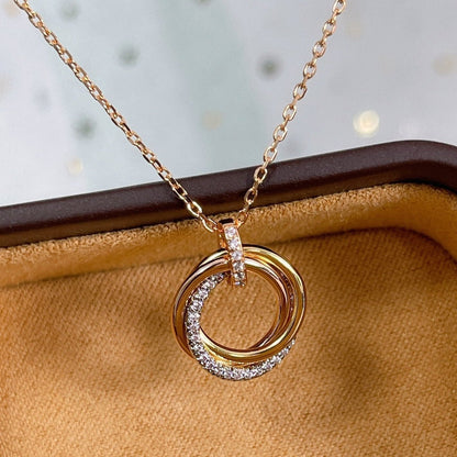 [Royal Top]TRINITY NECKLACE SILVER GOLD PINK GOLD DIAMONDS