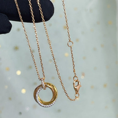[Royal Top]TRINITY NECKLACE SILVER GOLD PINK GOLD DIAMONDS