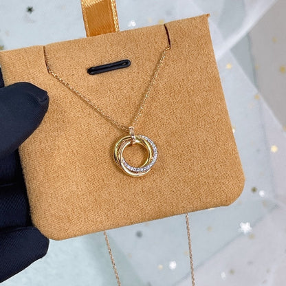 [Royal Top]TRINITY NECKLACE SILVER GOLD PINK GOLD DIAMONDS