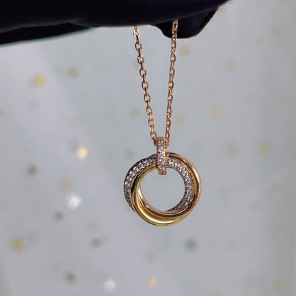 [Royal Top]TRINITY NECKLACE SILVER GOLD PINK GOLD DIAMONDS