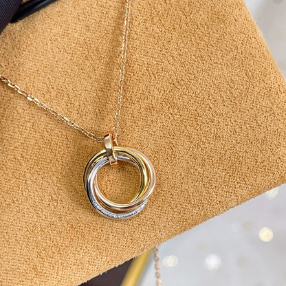 [Royal Top]TRINITY NECKLACE SILVER GOLD PINK GOLD DIAMONDS