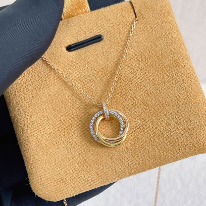 [Royal Top]TRINITY NECKLACE SILVER GOLD PINK GOLD DIAMONDS