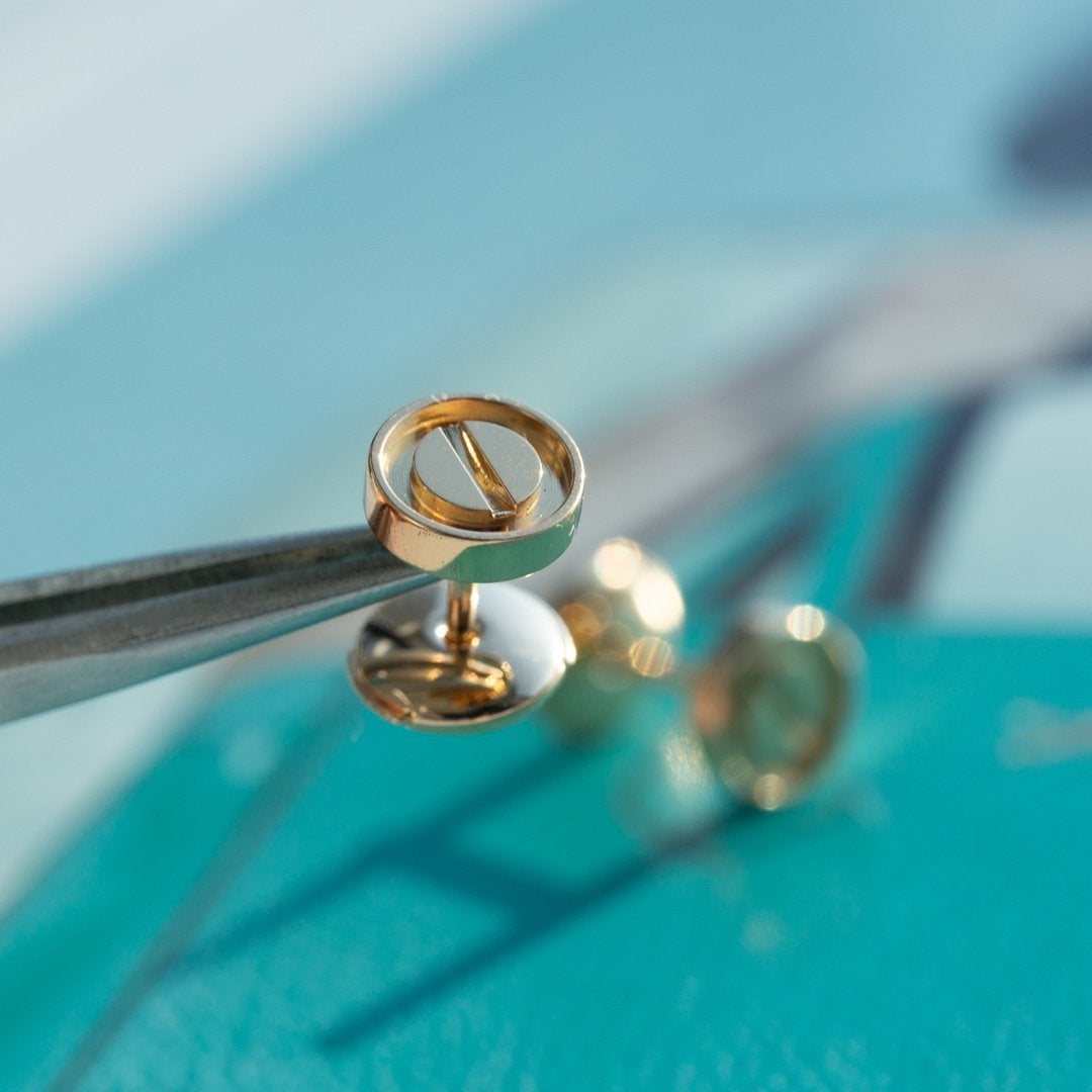 [Royal Top]LOVE EARRINGS PINK GOLD 10MM