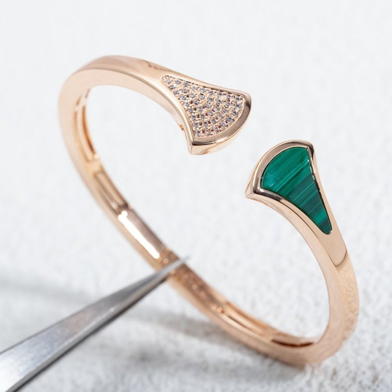 [Royal Top]DREAM BRACELET OPEN MALACHITE PINK GOLD