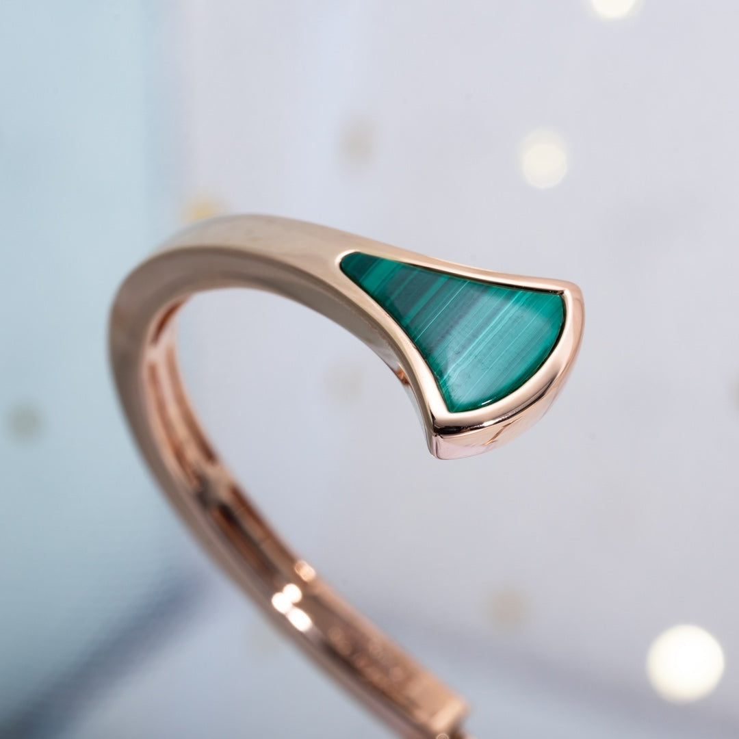 [Royal Top]DREAM BRACELET OPEN MALACHITE PINK GOLD