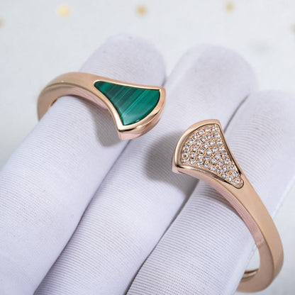 [Royal Top]DREAM BRACELET OPEN MALACHITE PINK GOLD