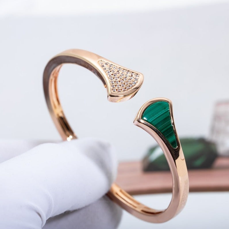 [Royal Top]DREAM BRACELET OPEN MALACHITE PINK GOLD