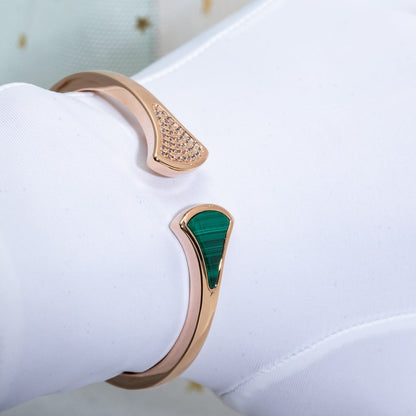 [Royal Top]DREAM BRACELET OPEN MALACHITE PINK GOLD