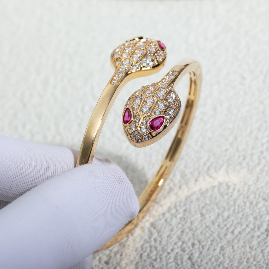 [Royal Top]SERPENTI BRACELET PINK GOLD DIAMOND DOUBLE SNAKE