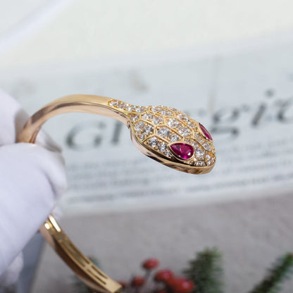 [Royal Top]SERPENTI BRACELET PINK GOLD DIAMOND DOUBLE SNAKE