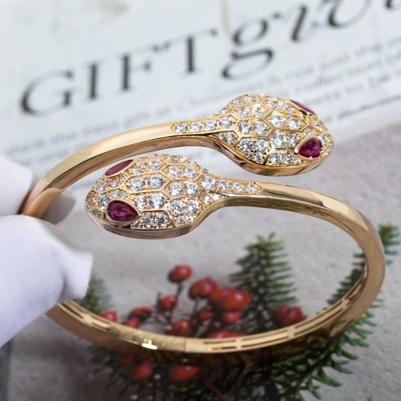 [Royal Top]SERPENTI BRACELET PINK GOLD DIAMOND DOUBLE SNAKE
